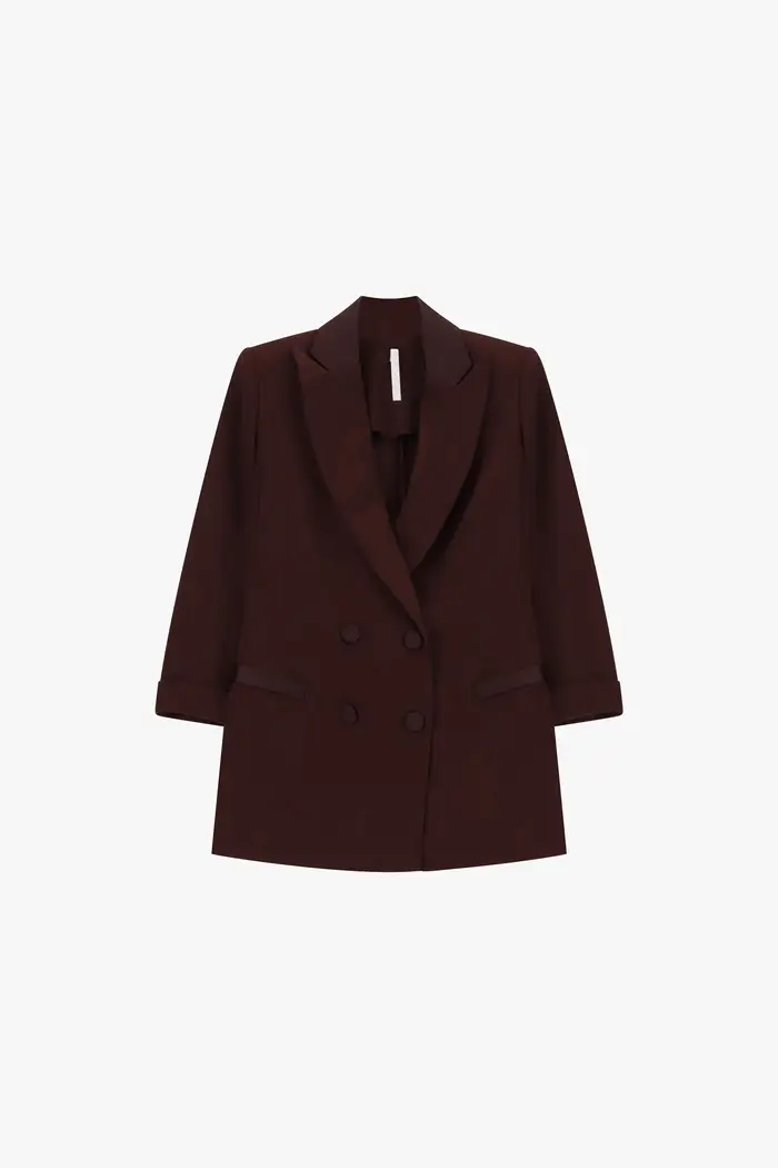 Blazer doppiopetto con maniche tre quarti Plum noir
