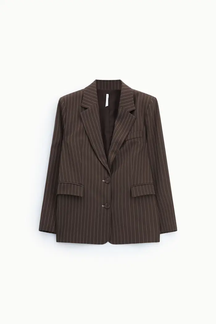 Imperial Blazer gessato regular-fit con tasche a filetto Moro