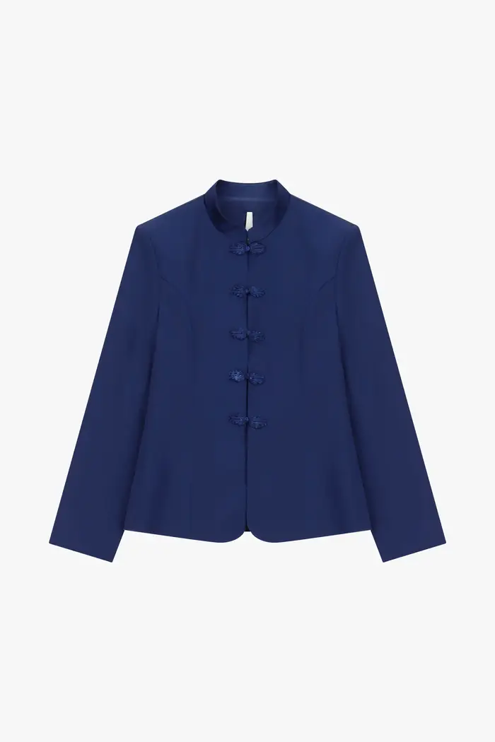 Imperial Blazer monopetto collo alla coreana chiusura alamari Blu