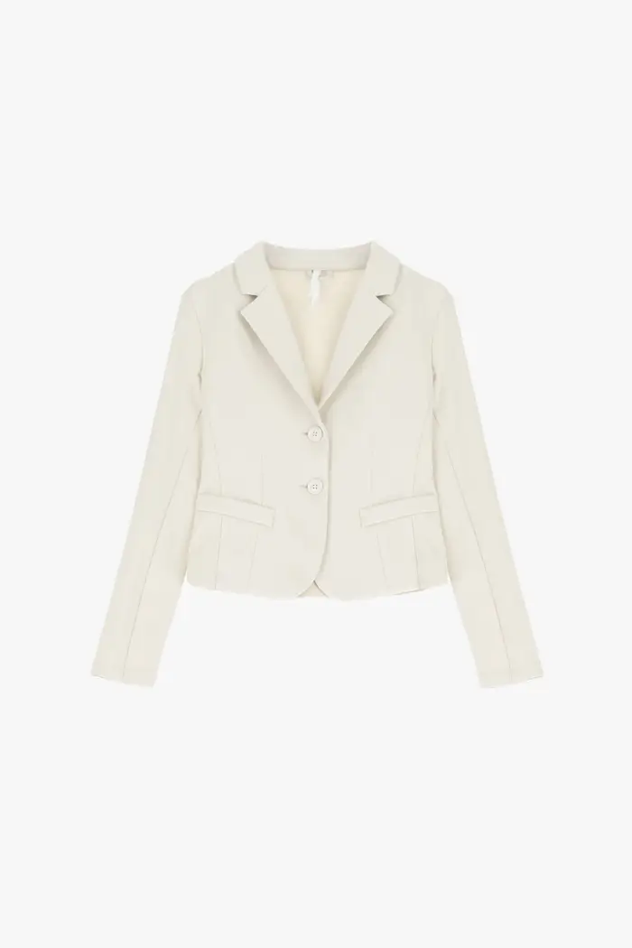 Imperial Blazer monopetto corto con tasche a filetto Latte