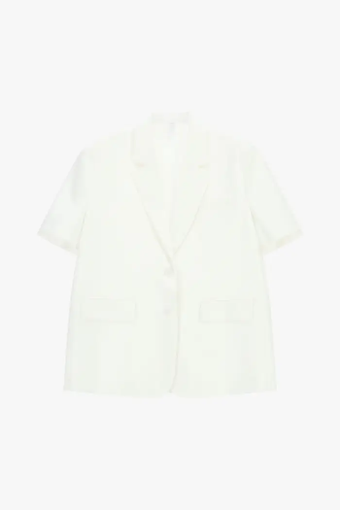 Imperial Blazer monopetto maniche corte con tasche a patta Milk