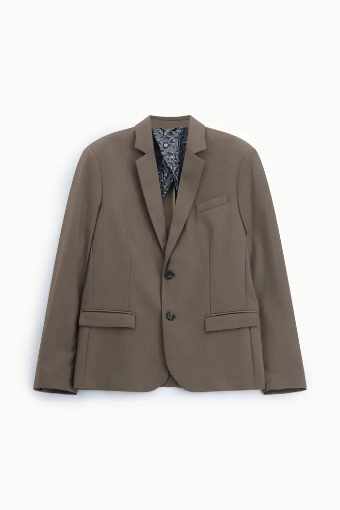 Blazer monopetto regular-fit con tasche a patta Taupe