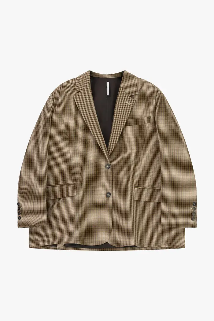 Imperial Blazer monopetto stampa microfantasia, fit ampio Cammello