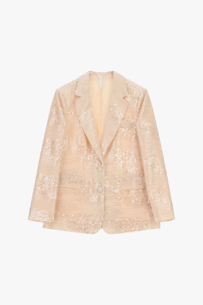 Imperial Blazer regular-fit con paillettes e chiusura a bottoni Cipria