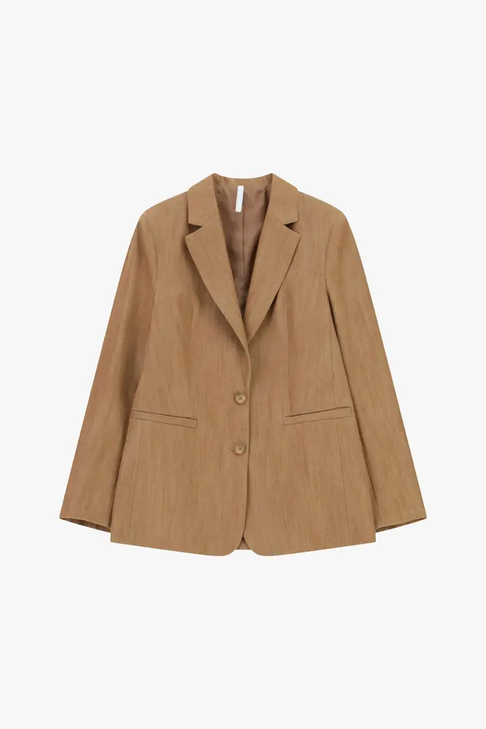 Imperial Blazer texturizzato con chiusura a due bottoni Cognac