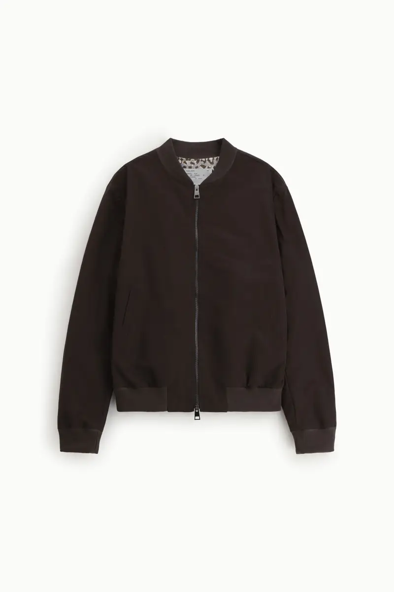 Imperial Bomber con zip e polsini a coste Moro