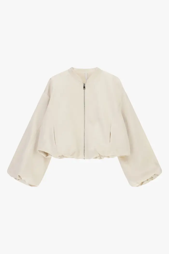 Bomber corto con maniche voluminose zip frontale Zinco