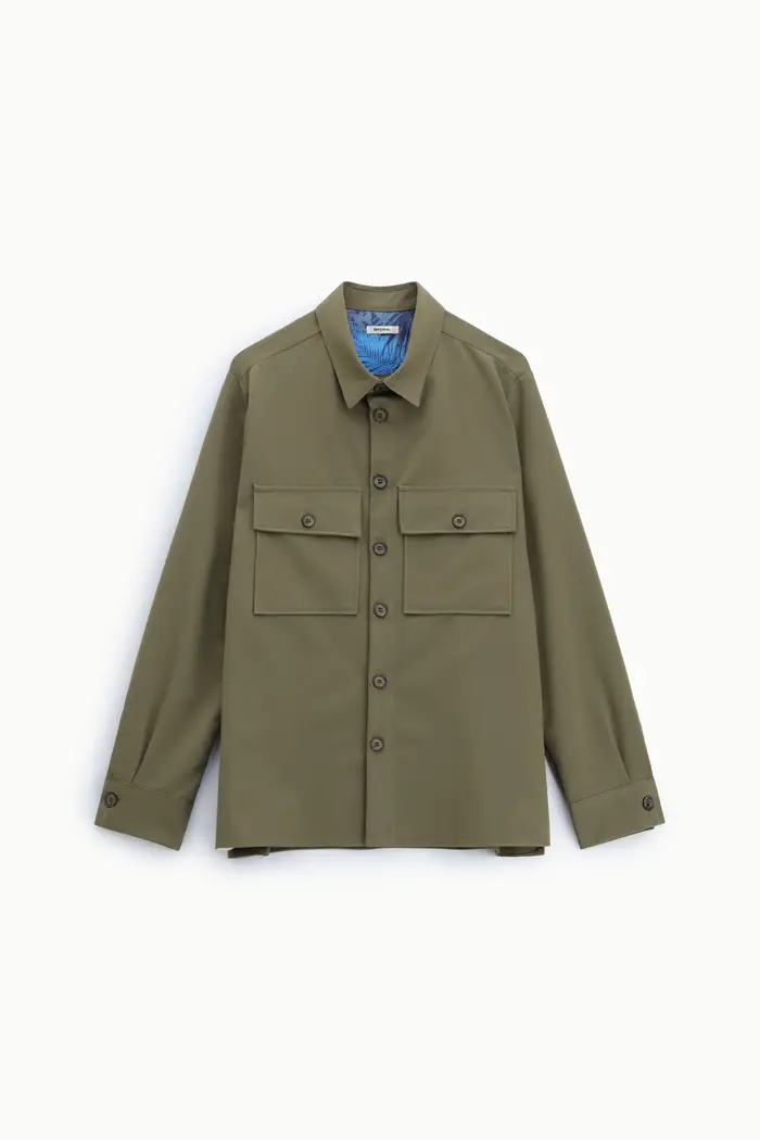 Camicia classica con tasche frontali applicate Army