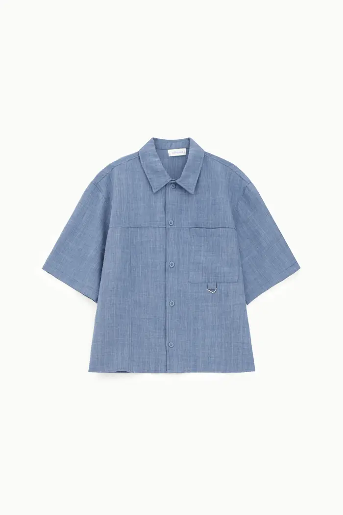 Imperial Camicia regular-fit con tasca frontale e anello Blu