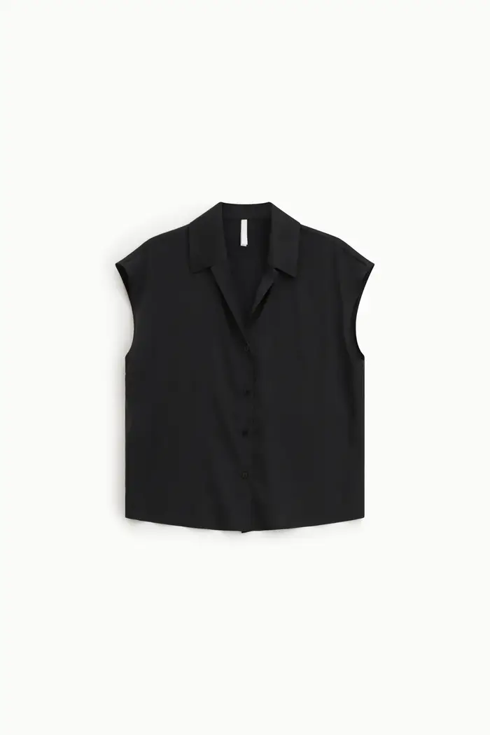 Imperial Camicia senza maniche con colletto classico Nero