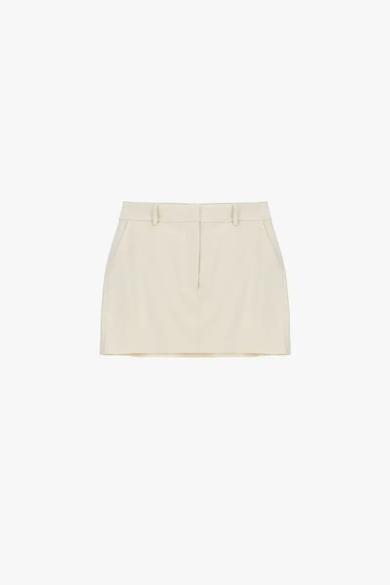 Imperial Gonna corta a vita alta tinta unita Burro