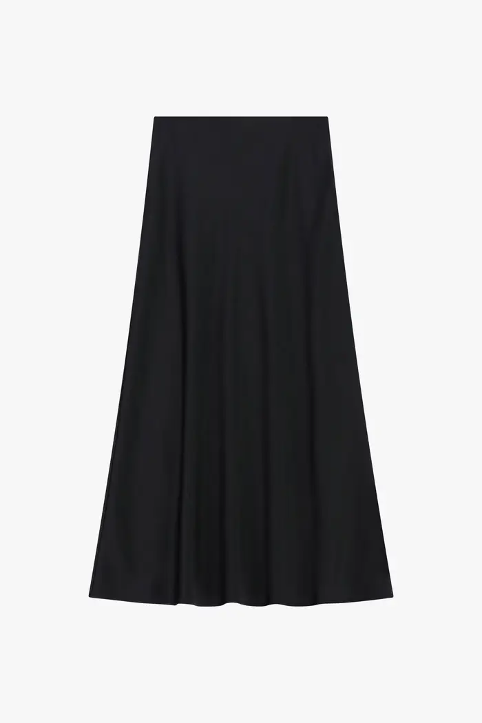 Imperial Gonna lunga svasata tinta unita vita alta Nero