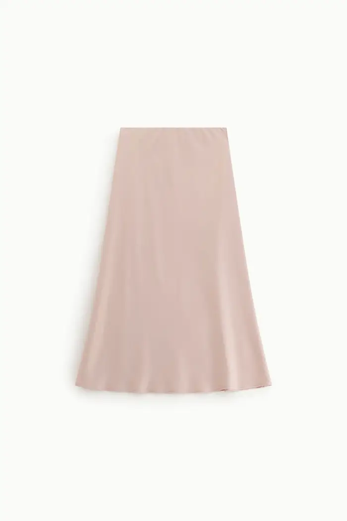 Imperial Gonna midi svasata tinta unita con vita media Cipria