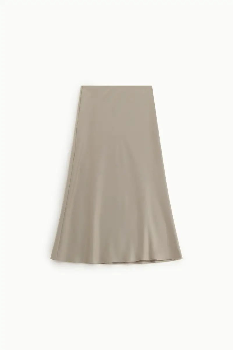 Imperial Gonna midi svasata tinta unita con vita media Platino