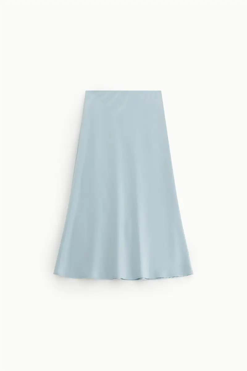 Imperial Gonna midi svasata tinta unita con vita media Sky