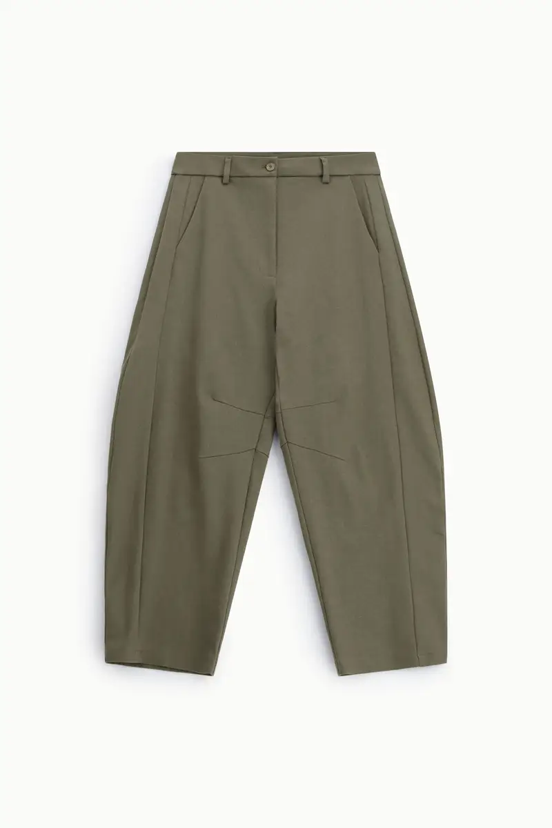 Imperial Pantaloni cropped sartoriali con piega frontale Militare