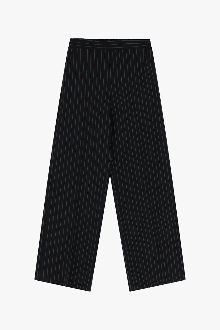 Imperial Pantaloni palazzo a righe con vita regular Nero