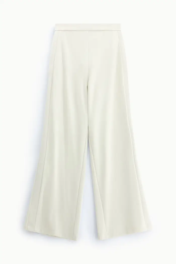 Pantaloni palazzo a vita alta con gamba ampia Marmo