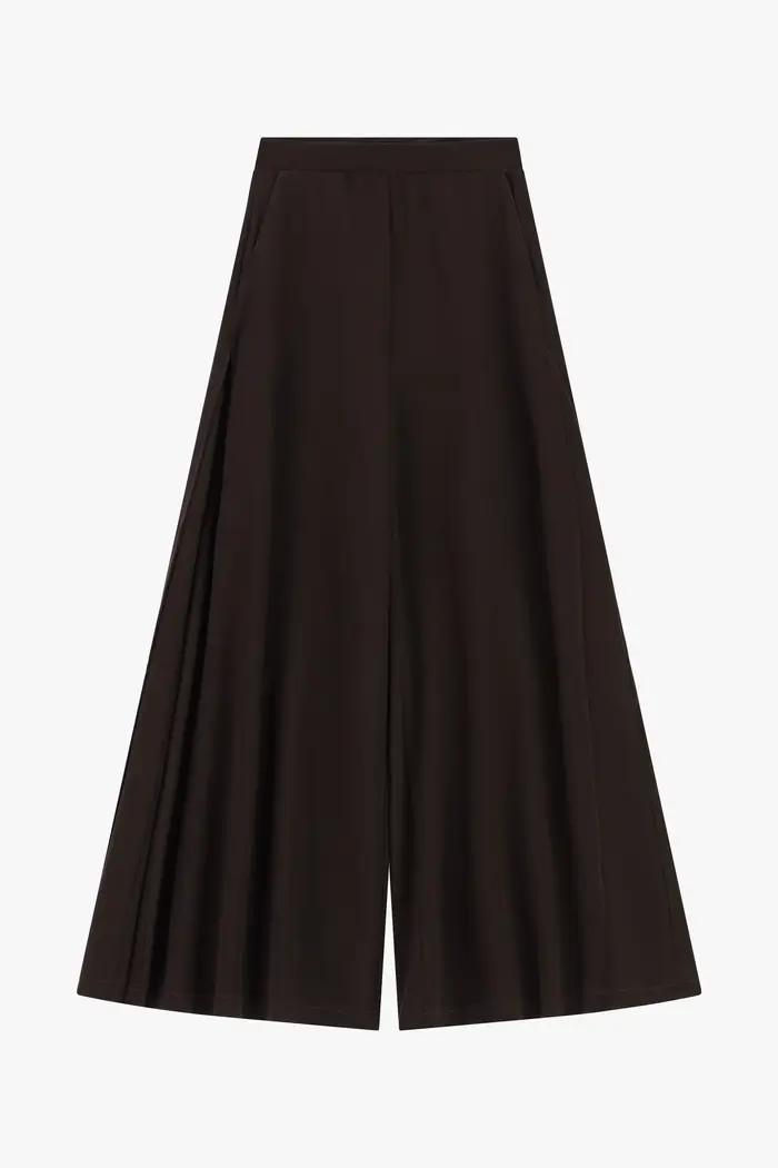 Imperial Pantaloni palazzo a vita alta con tasche laterali Moro