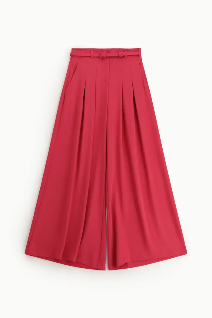 Imperial Pantaloni palazzo ampi vita alta con cintura Fuxia