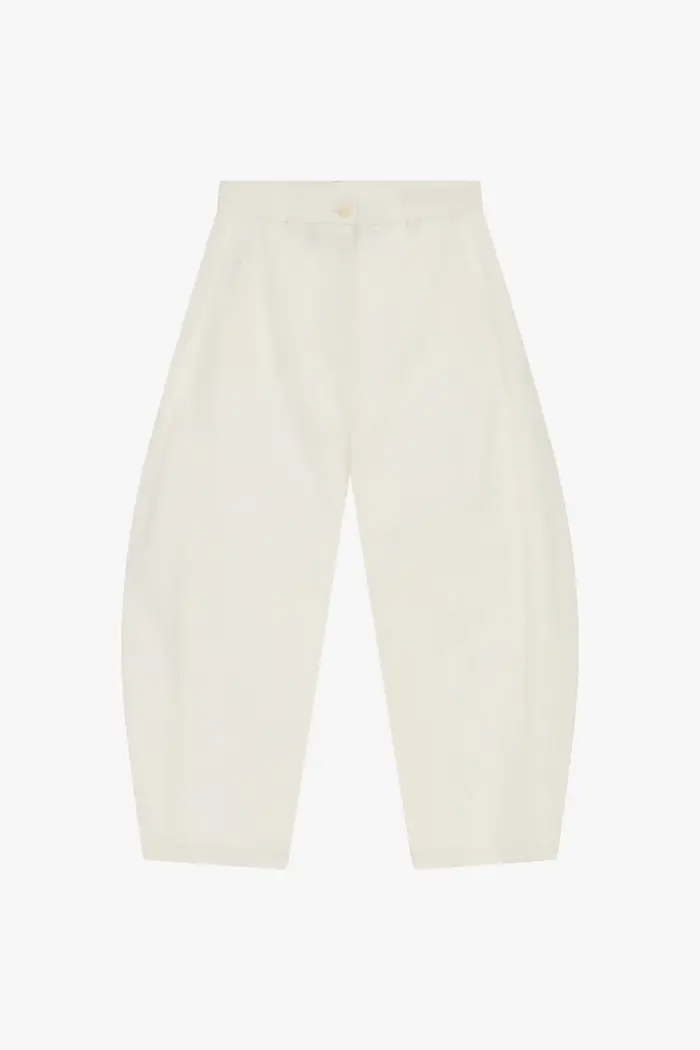Pantaloni palazzo ampi vita alta con pinces Bianco