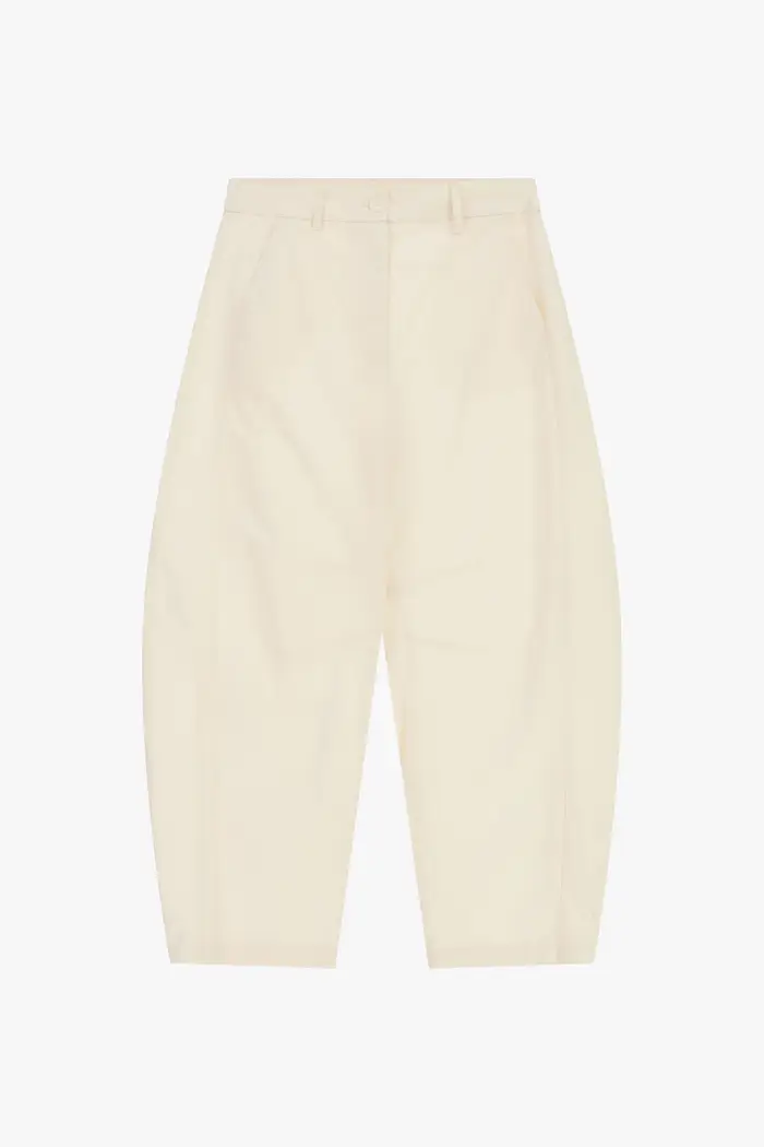 Pantaloni palazzo ampi vita alta con pinces Burro