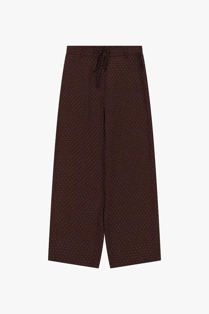 Pantaloni palazzo stampati vita alta coulisse Moro