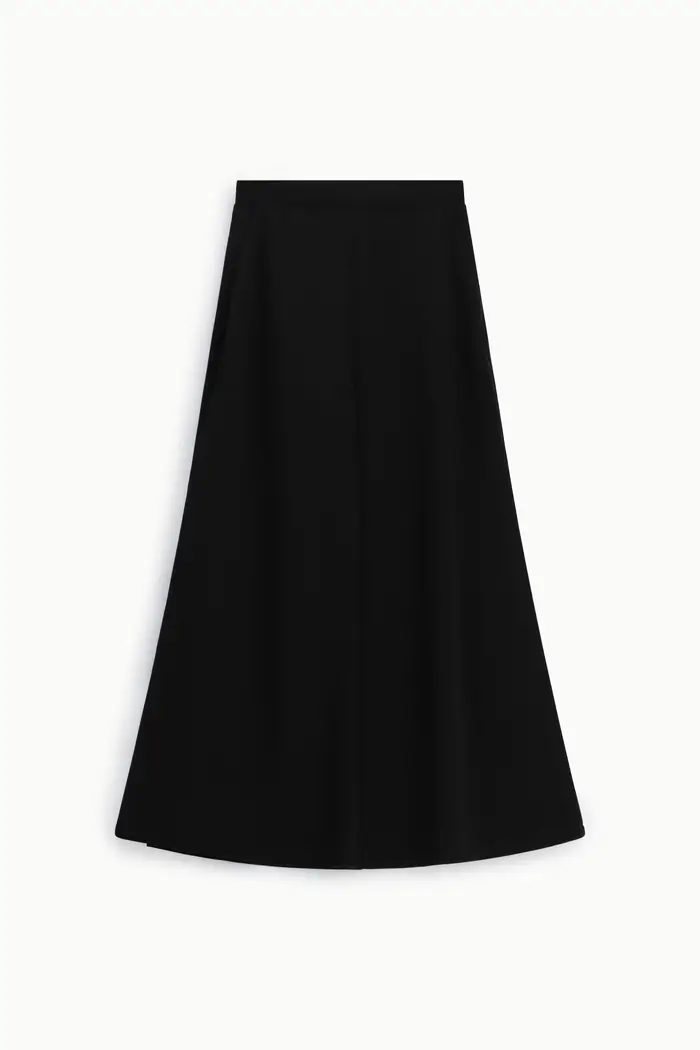 Pantaloni palazzo vita alta linea ampia Nero