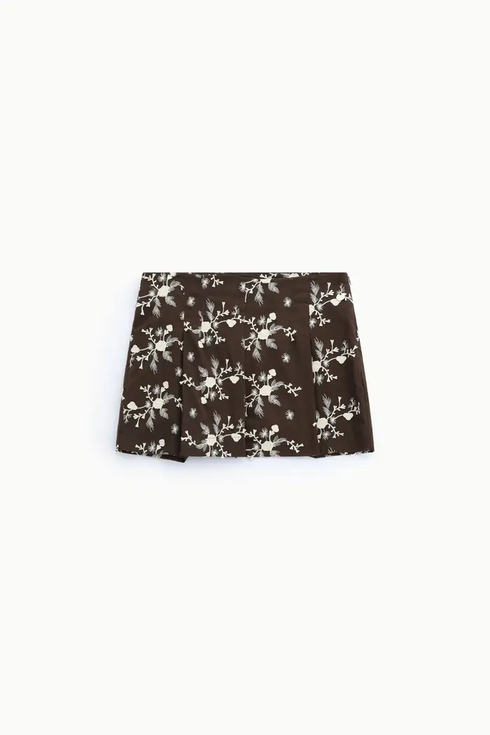 Shorts regular-fit con stampa floreale e pinces Moro