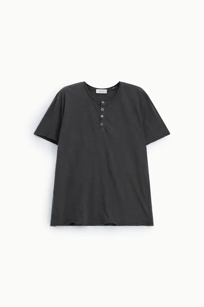 Imperial T-shirt a manica corta con bottoni frontali Nero