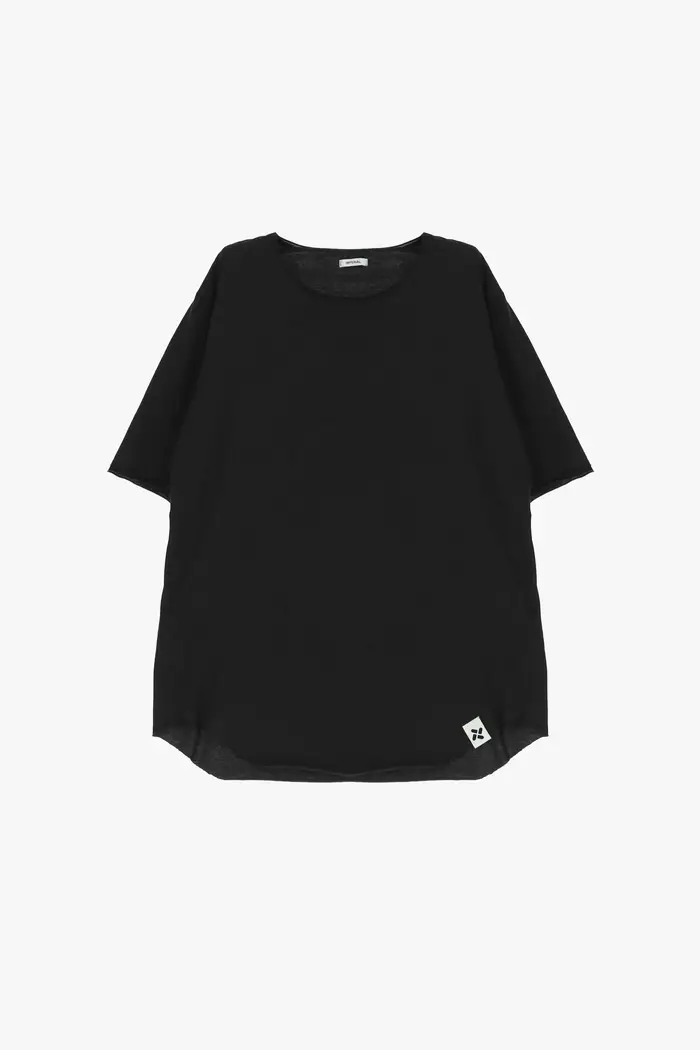 Imperial T-shirt girocollo regular fit orlo stondato Nero