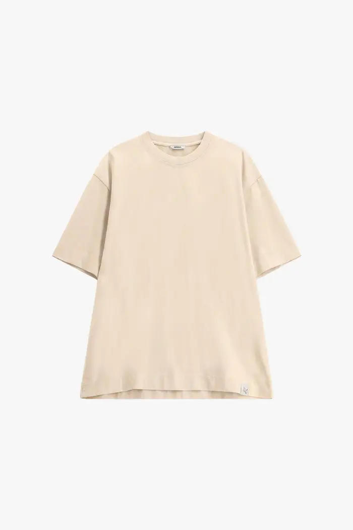 T-shirt regular fit girocollo manica corta Panna