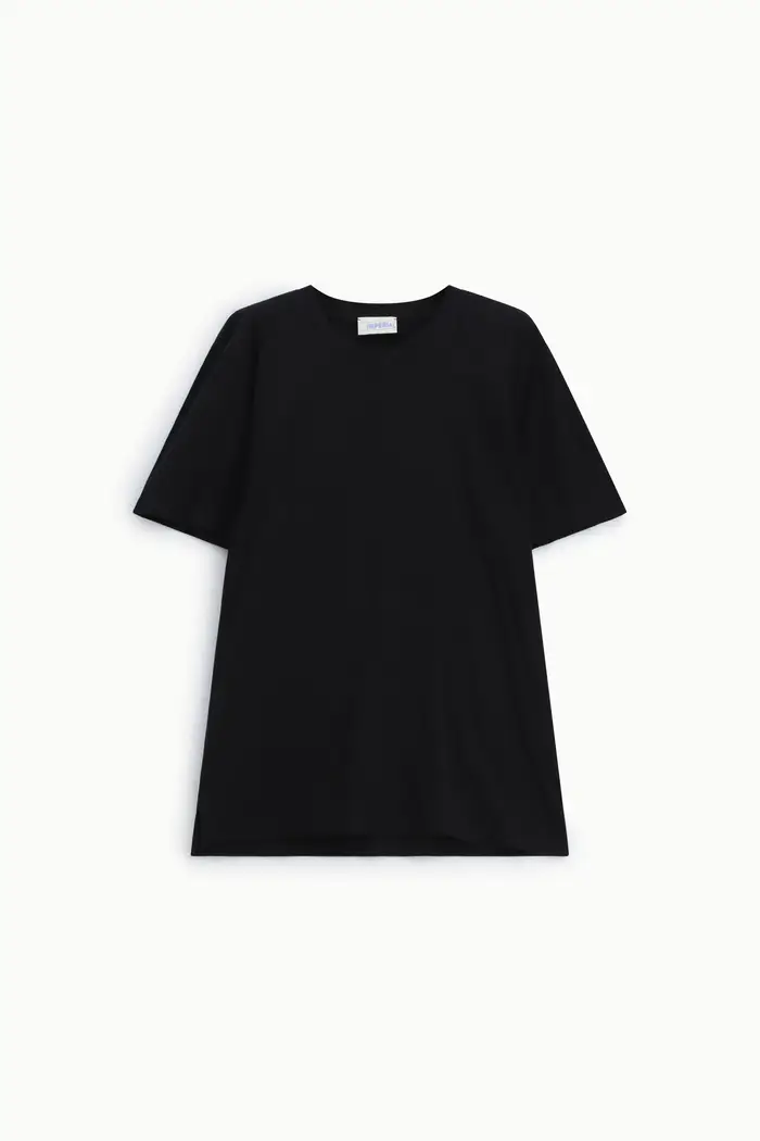 Imperial T-shirt regular fit girocollo minimalista Nero