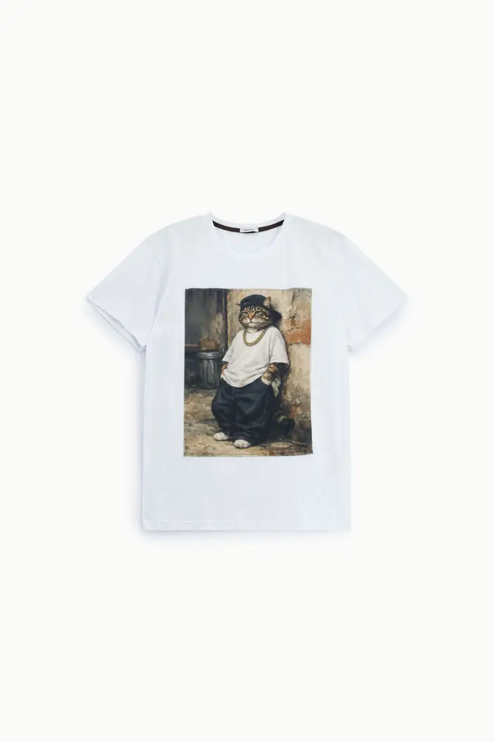 Imperial T-shirt stampa grafica artistica girocollo regular-fit Bianco