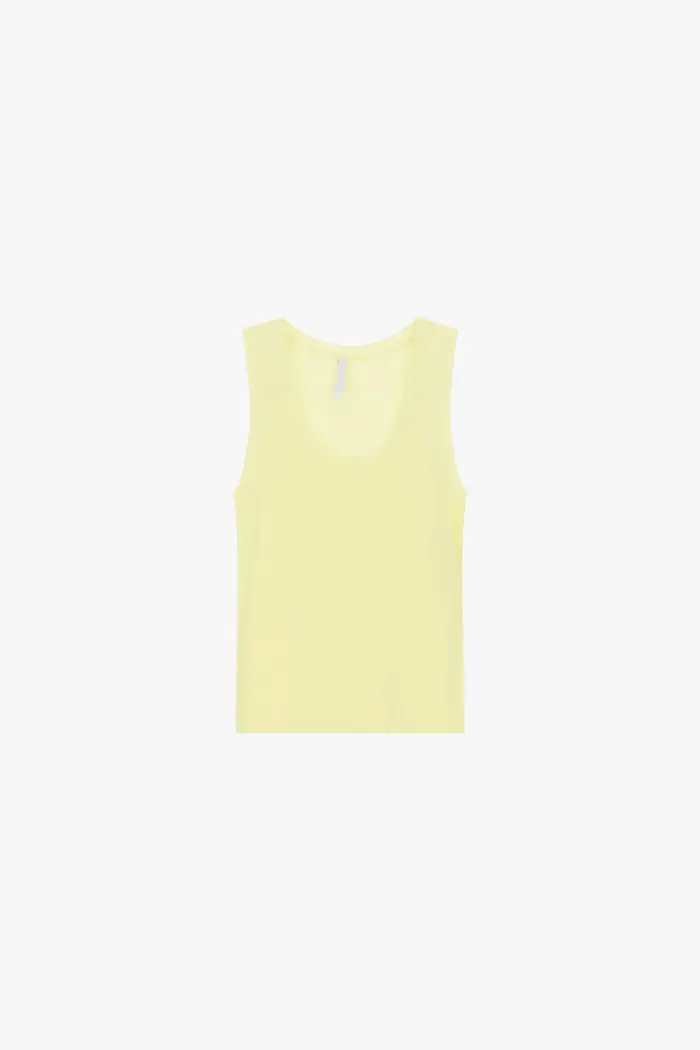 Top smanicato girocollo vestibilità regolare Canarino