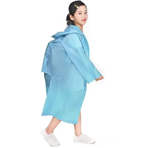Catime Impermeabile Cappotto da Pioggia Poncho per Bambini, Eva Giacche da Pioggia con Cappuccio per Ragazzi Ragazze, Mantella