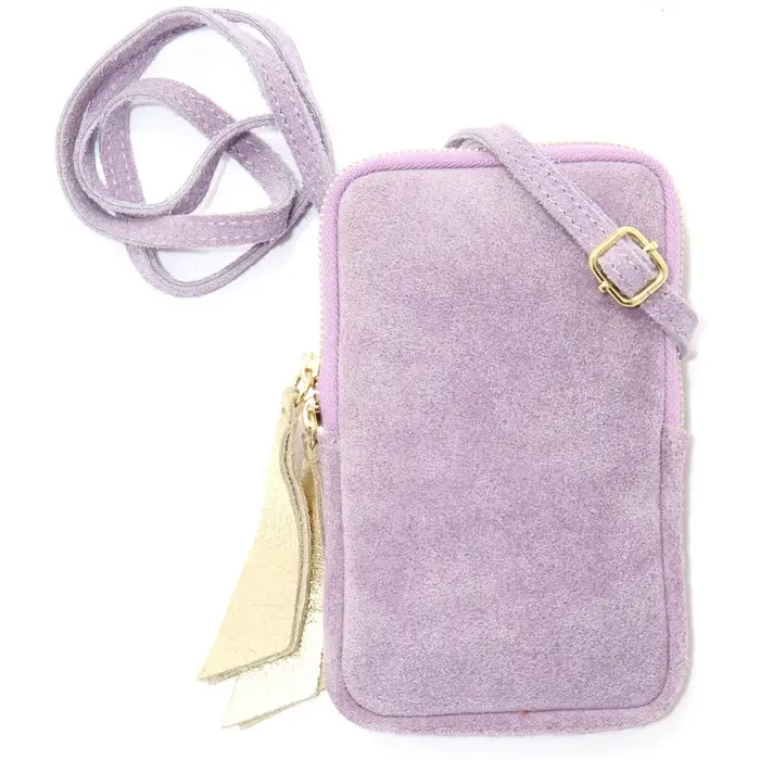Borsa a spalla In Latte Macchiato Veritas mini borsa a tracolla lilac suede bag wo Viola