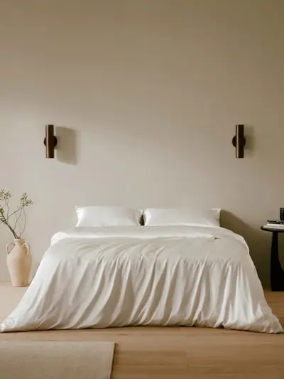 in stock 25MM 3Pezzi Set Biancheria Letto EURBianco Naturale