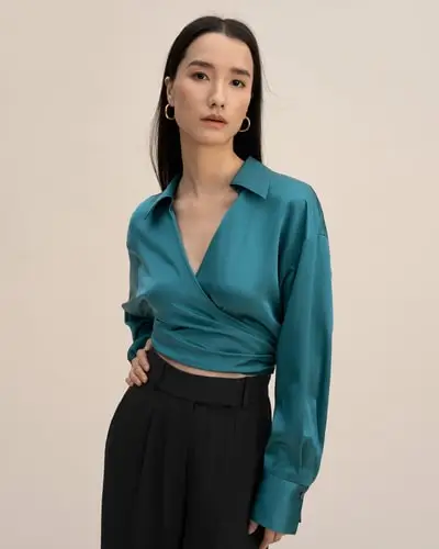 in stock Camicia a terra avvolgente EURBluastro