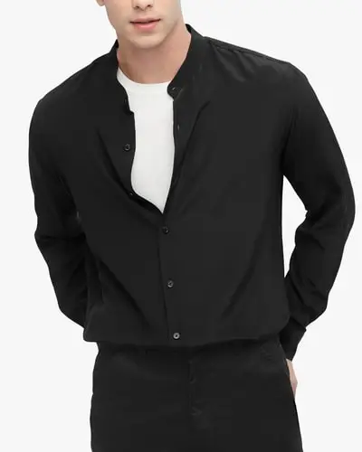 Camicia formale da uomo in seta EURNero