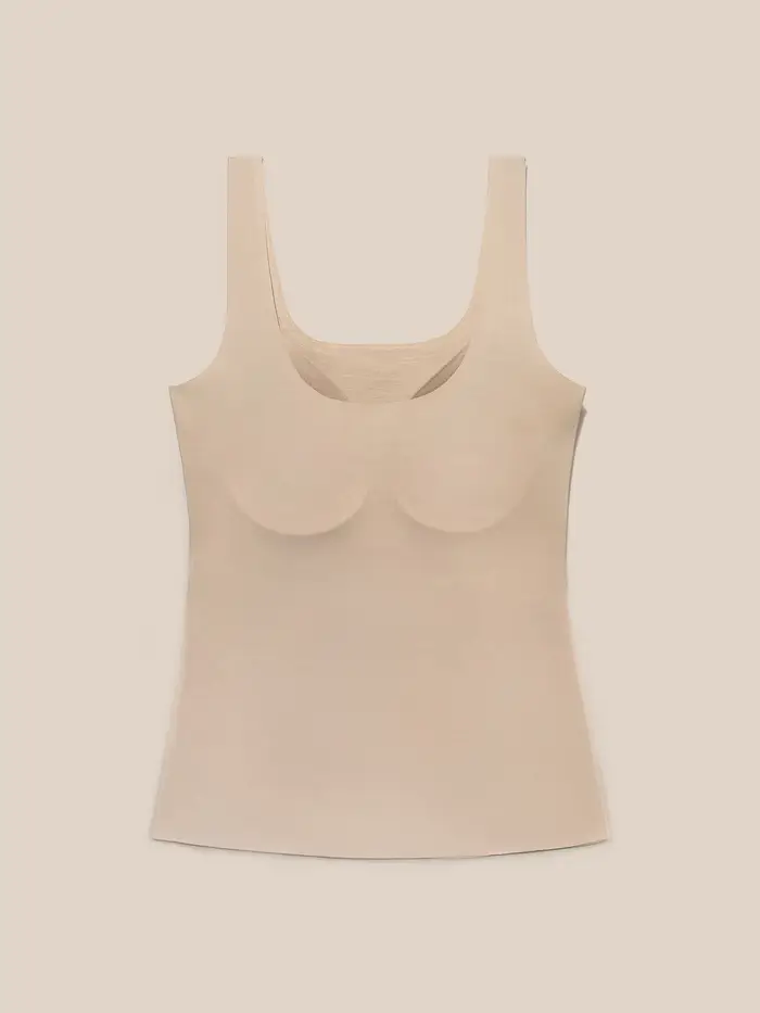 in stock Camisole Di Seta A Scollo U Con Un Reggiseno Incorporato EURAlbicocca chiara