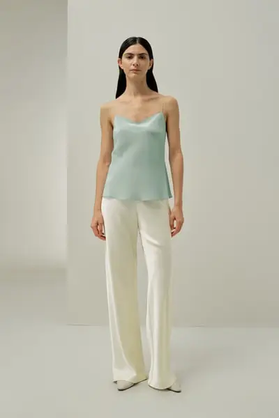 in stock Canottiera in seta EURMenta Verde