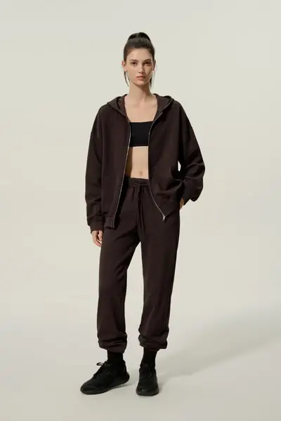 in stock Felpa zip oversize in seta terry Seamflow Verge per donna | LILYSILK® EUREspresso