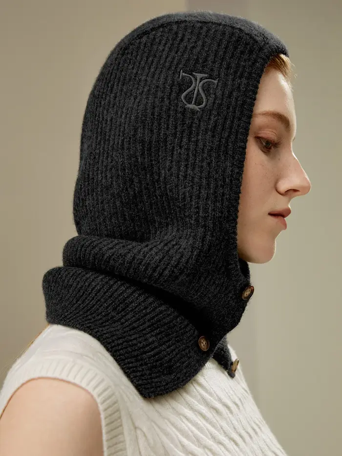 Lussuoso passamontagna in 100% cashmere per l esterno EURGrigio Carbone
