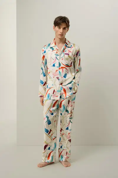 in stock Set Pigiama Uomo Sagittario in Seta - Abbigliamento da Casa Elegante e Comodo EURSagittario