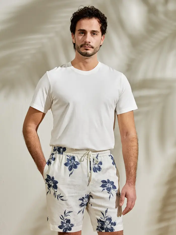 Shorts hawaiani classici con stampa giglio EURStampa giglio