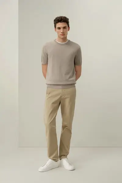 in stock T-Shirt Girocollo di Lusso Seta-Cotone Uomo | Regular-Fit EUREarl Grey