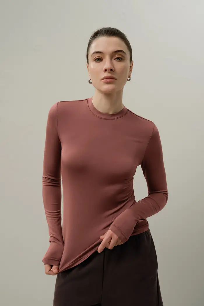 Top a maniche lunghe in jersey Silk Breeze EURLegno di Rosa