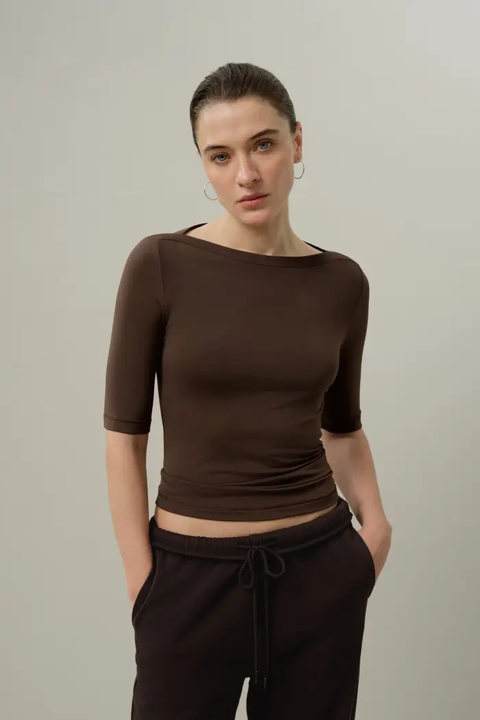 Top scollatura barca elastico in jersey Silk Breeze EURChicco di Caffè