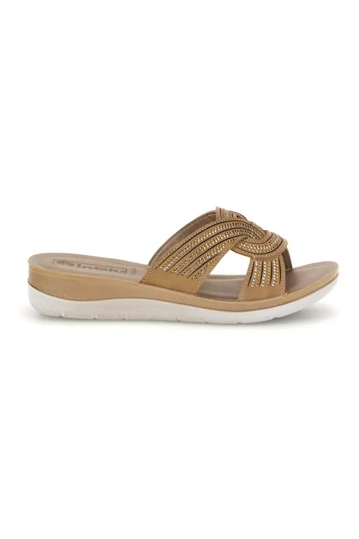 Ciabatte beige con dettagli luminosi Inblu 47 BV [SABBIA]